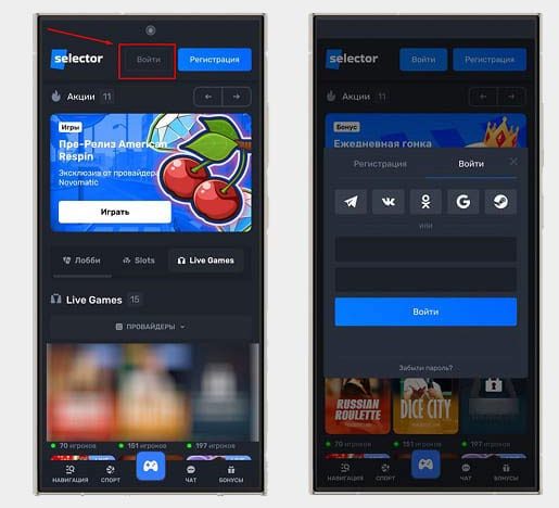 Вход в Личный кабинет